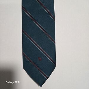 Dior Elegant Dark Green Striped Tie